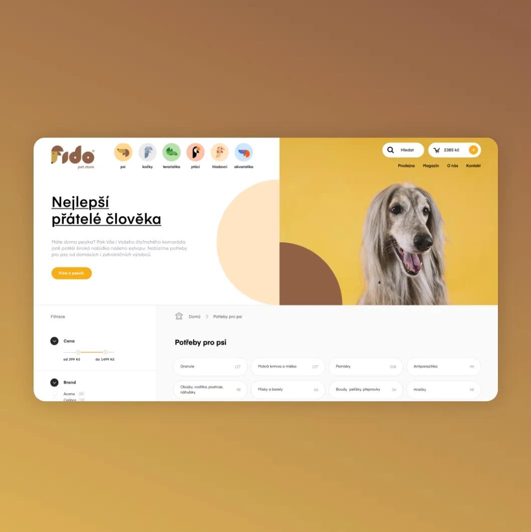 Adorable branded e-commerce for pet store Fido