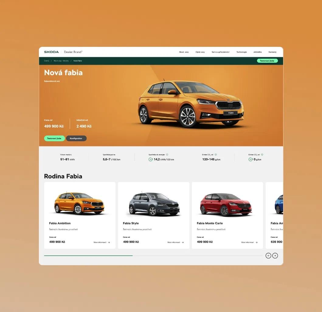 Award-winning websites for Škoda Auto and their official car dealers.