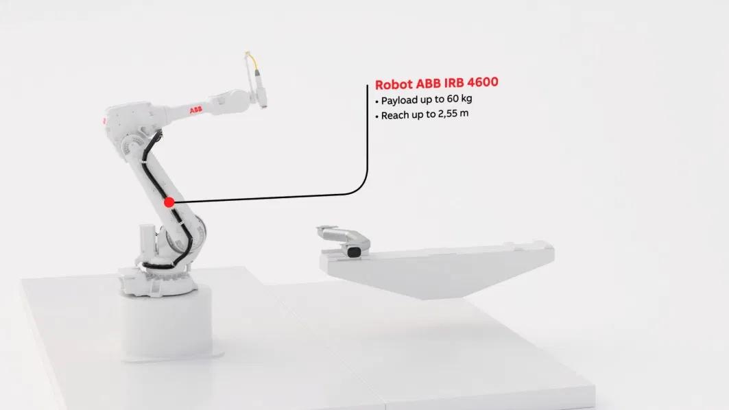 Automated welding cells in a seamless single-shot animation