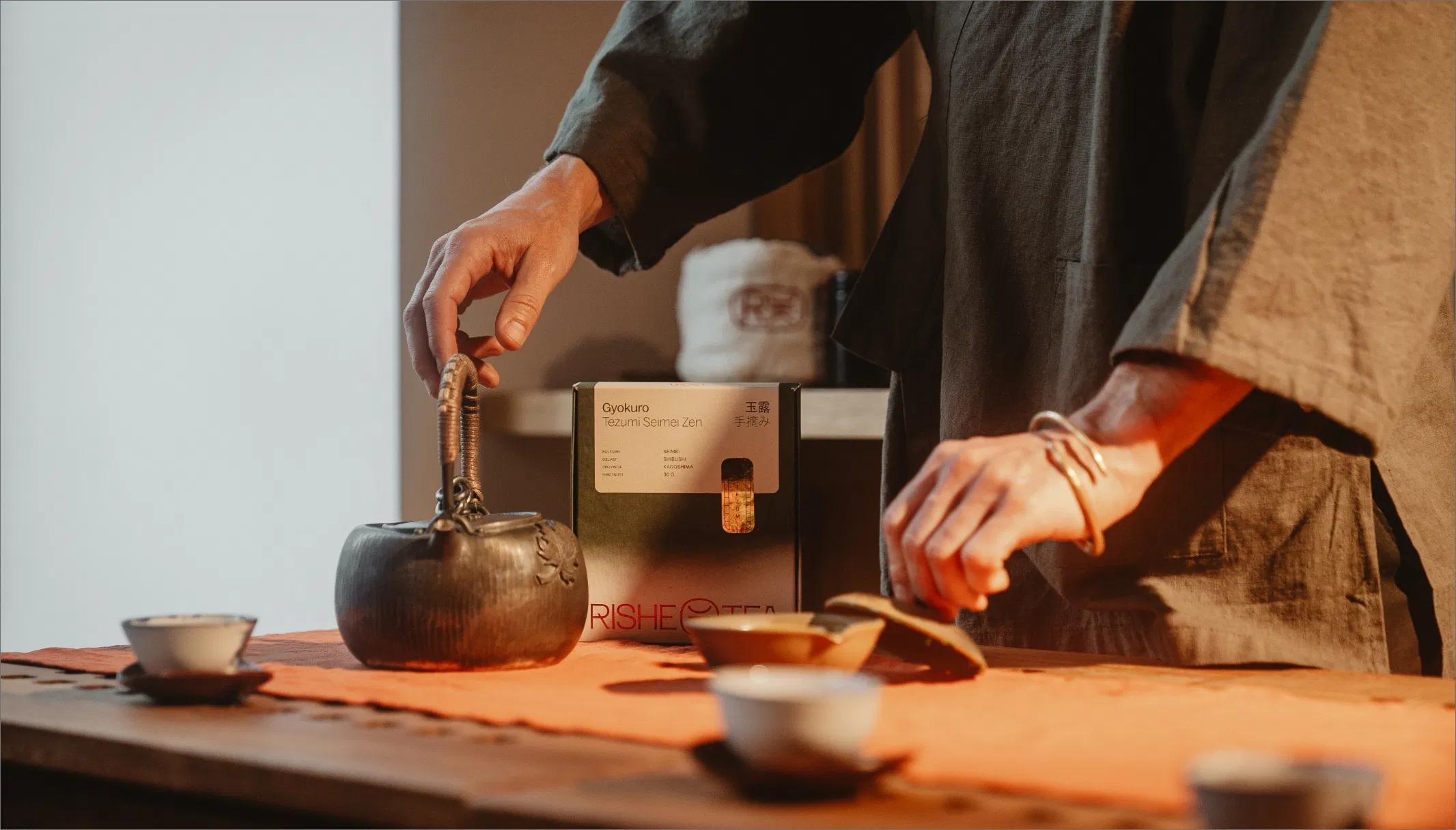 Branding for a premium Japanese tea importer Rishe tea